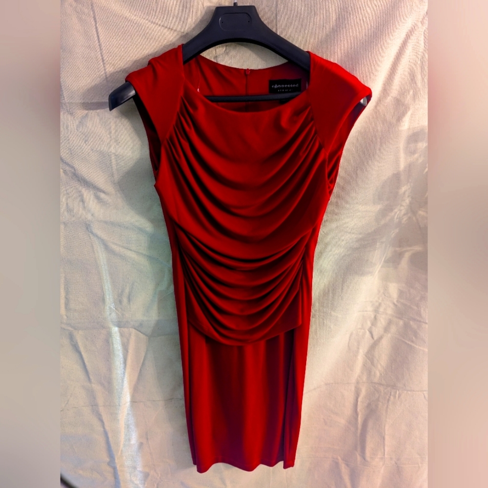 Connected Apparel Red Dress Woman's Size 8